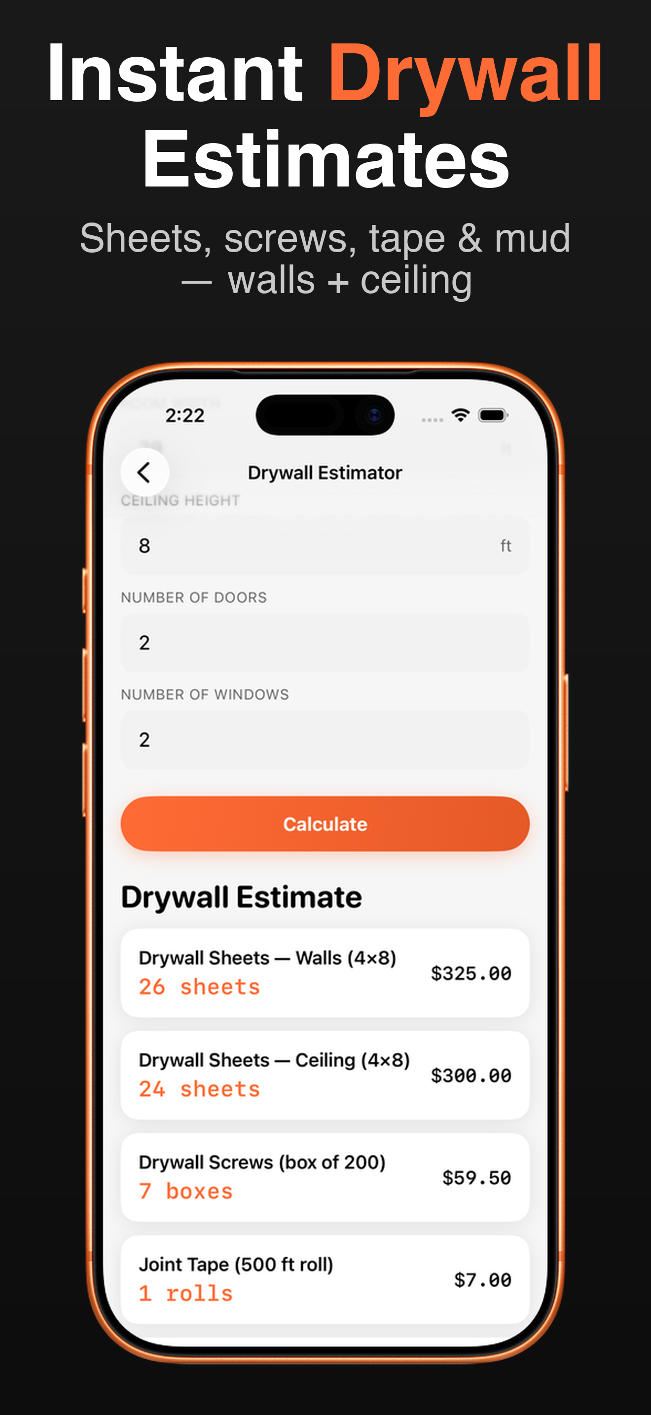 Contractor Calc Pro screenshot 1