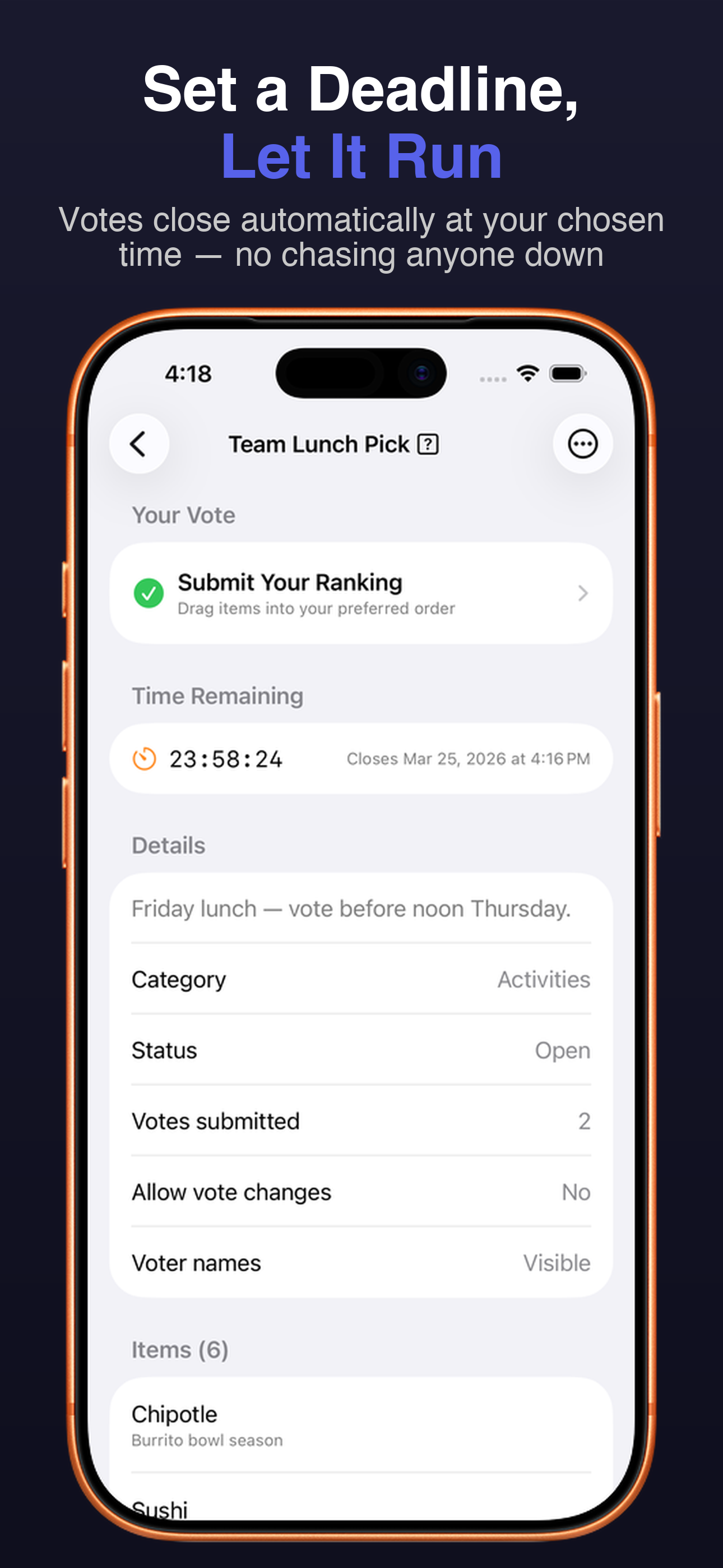 Ranked Choice: Group Vote screenshot 4