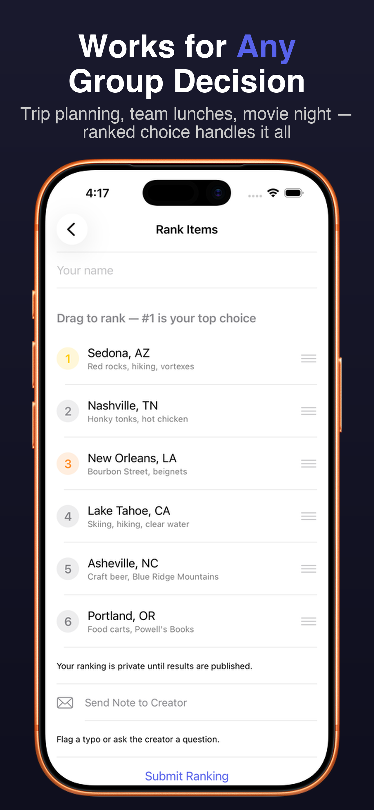 Ranked Choice: Group Vote screenshot 5