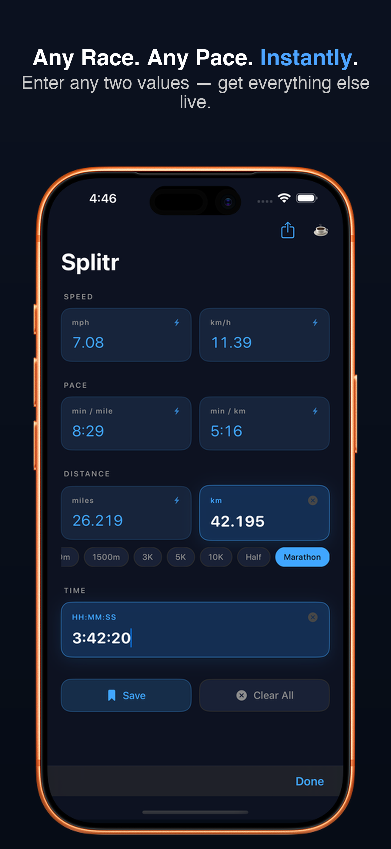 Splitr: Run Calculator screenshot 1