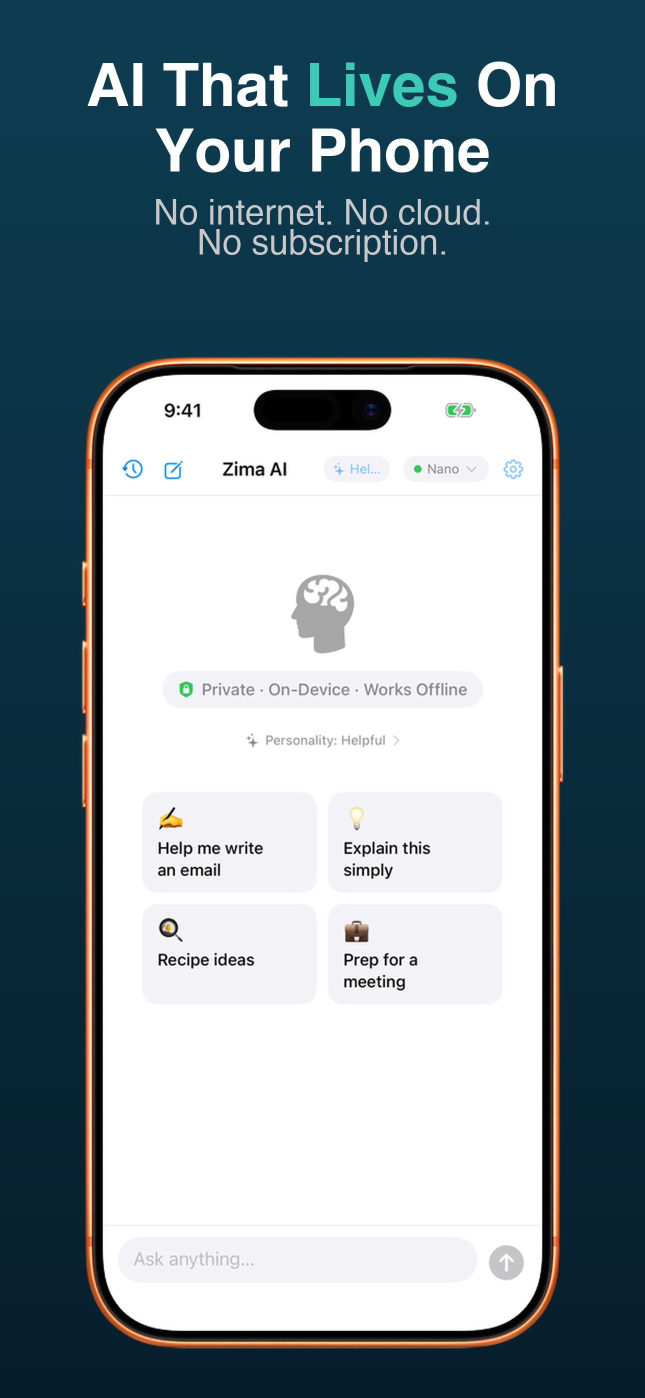 Zima: Offline AI screenshot 1